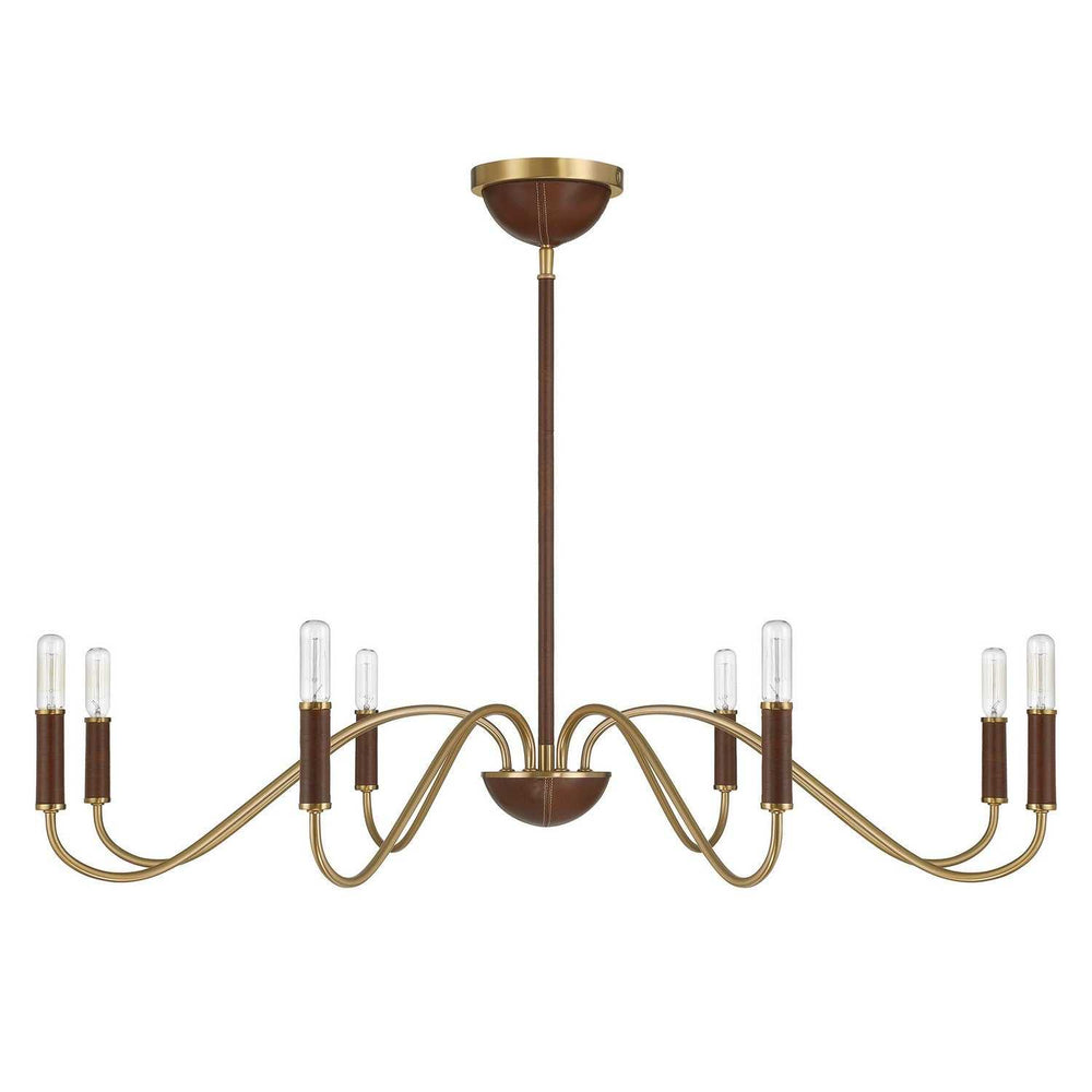 Abeline Eight Light Chandelier in Warm Brass Savoy House