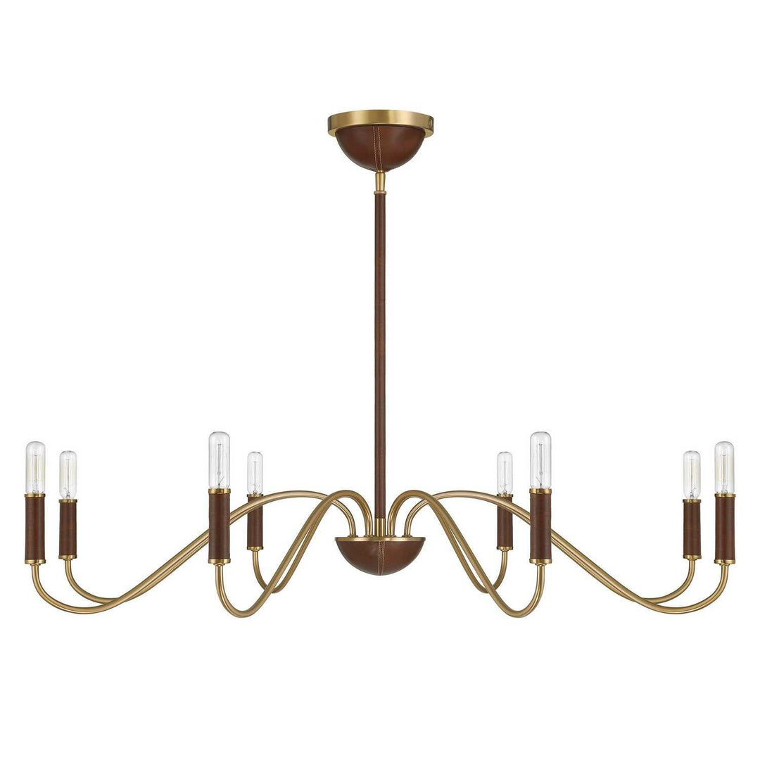 Abeline Eight Light Chandelier in Warm Brass Savoy House