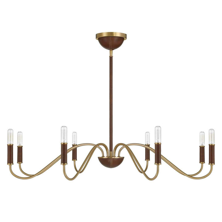 Abeline Eight Light Chandelier in Warm Brass Savoy House