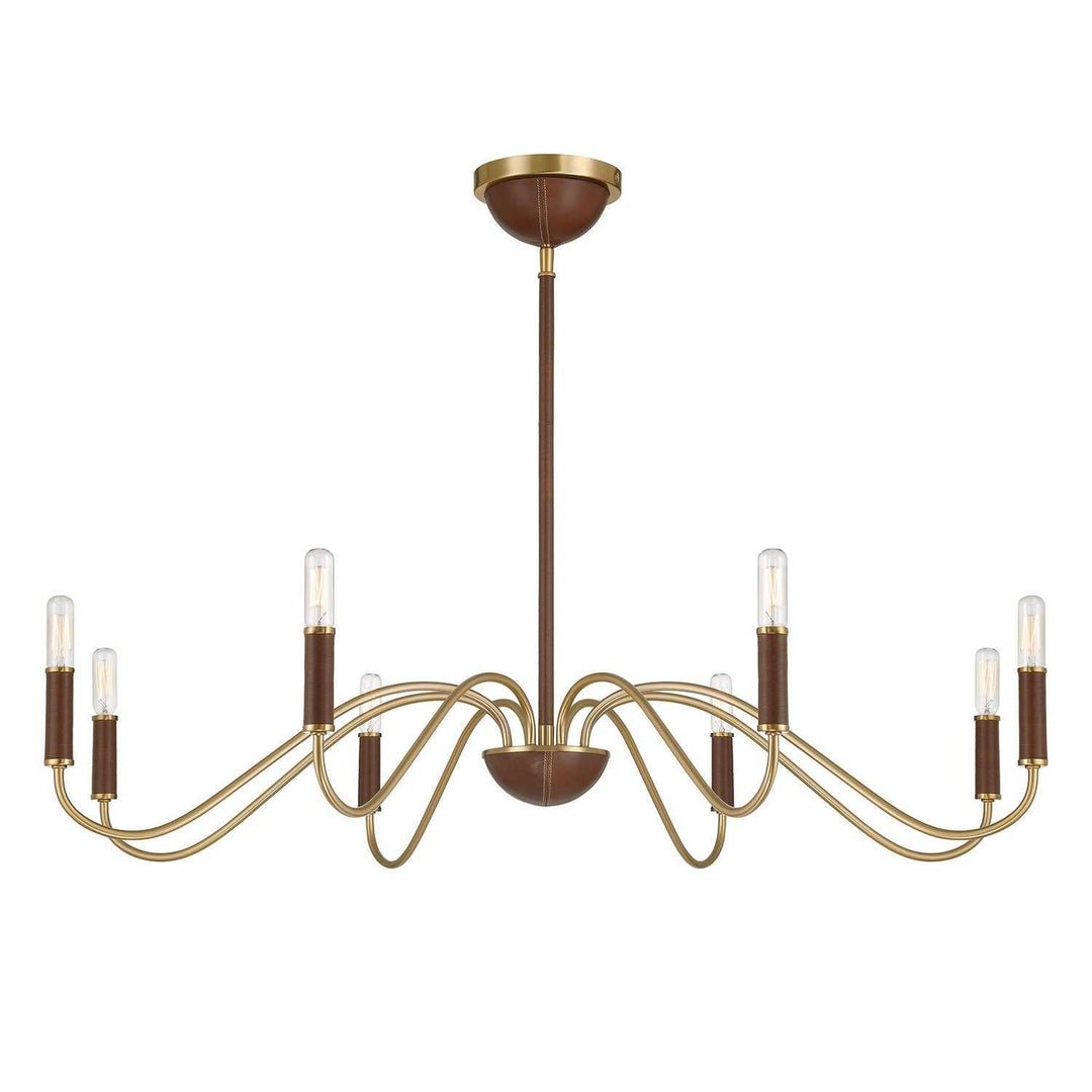 Abeline Eight Light Chandelier in Warm Brass Savoy House