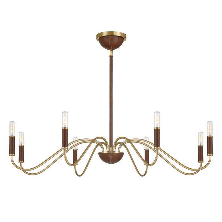 Abeline Eight Light Chandelier in Warm Brass Savoy House