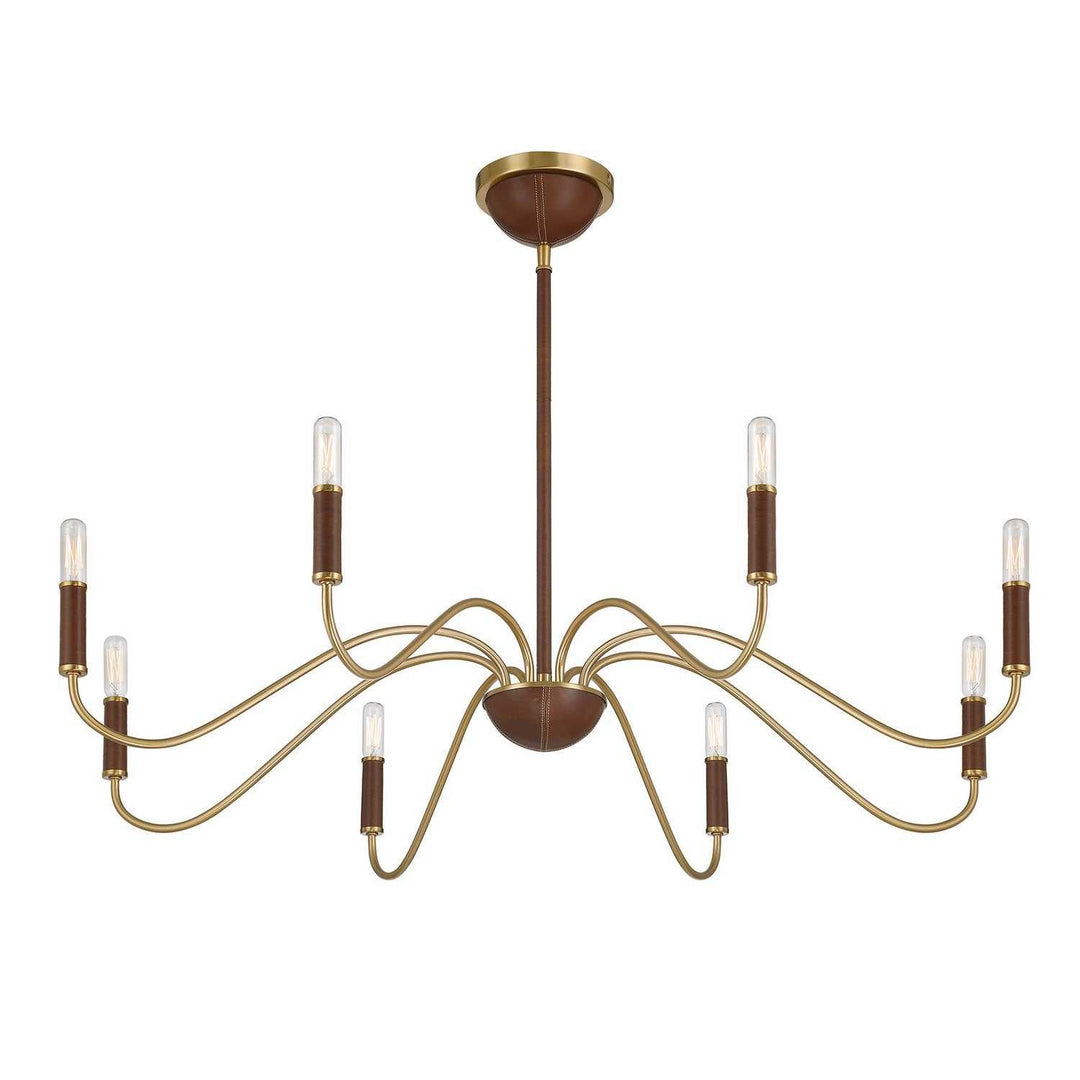 Abeline Eight Light Chandelier in Warm Brass Savoy House