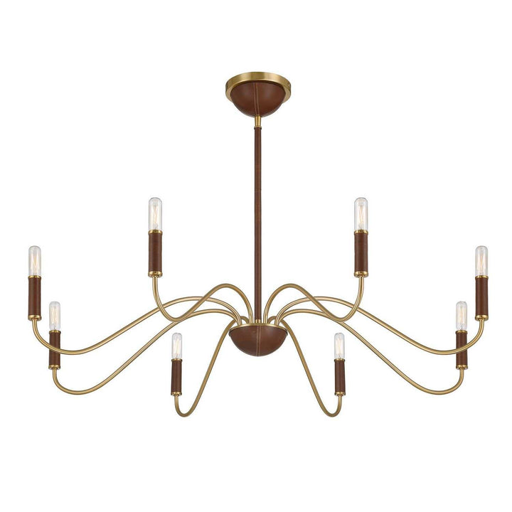 Abeline Eight Light Chandelier in Warm Brass Savoy House