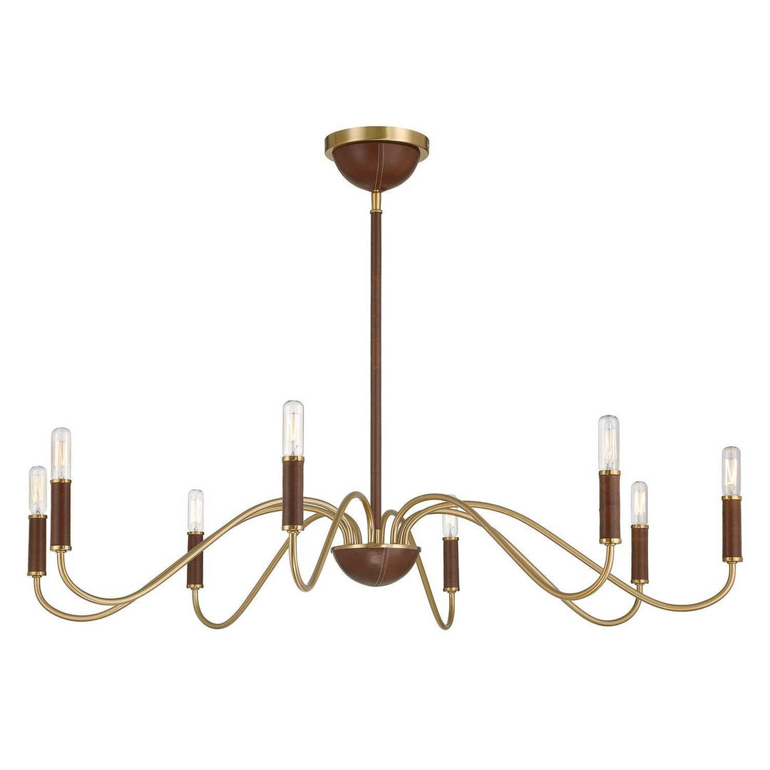 Abeline Eight Light Chandelier in Warm Brass Savoy House
