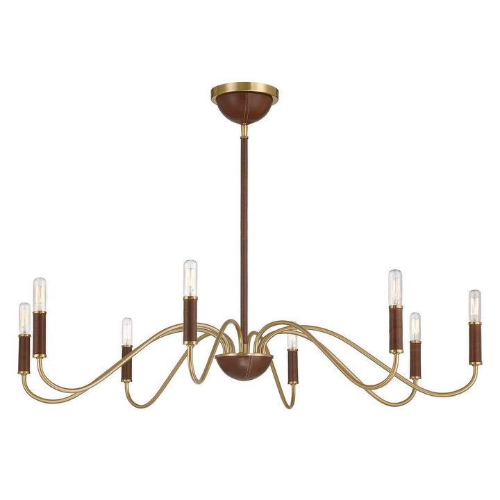 Abeline Eight Light Chandelier in Warm Brass Savoy House