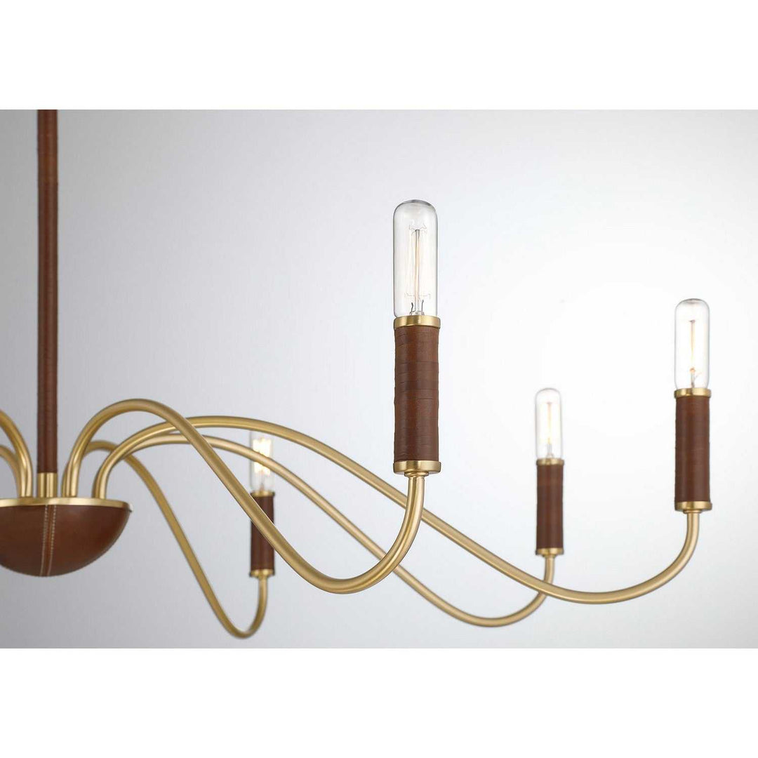 Abeline Eight Light Chandelier in Warm Brass Savoy House
