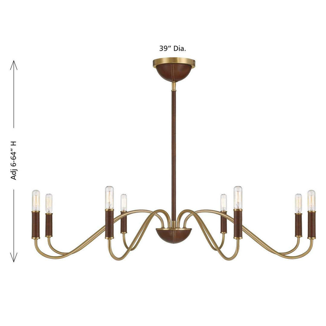 Abeline Eight Light Chandelier in Warm Brass Savoy House