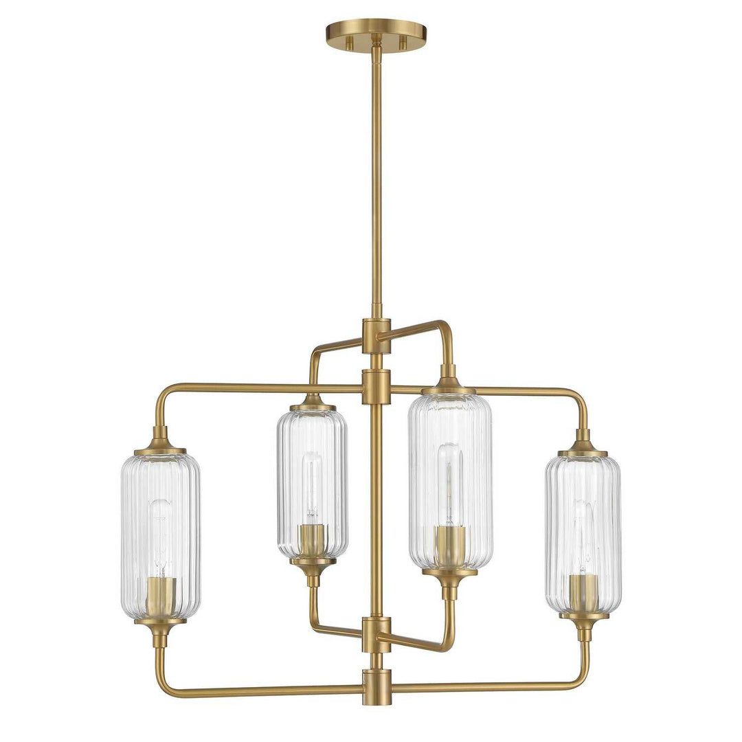 Holton Four Light Chandelier in Warm Brass Savoy House