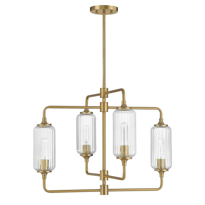 Holton Four Light Chandelier in Warm Brass Savoy House