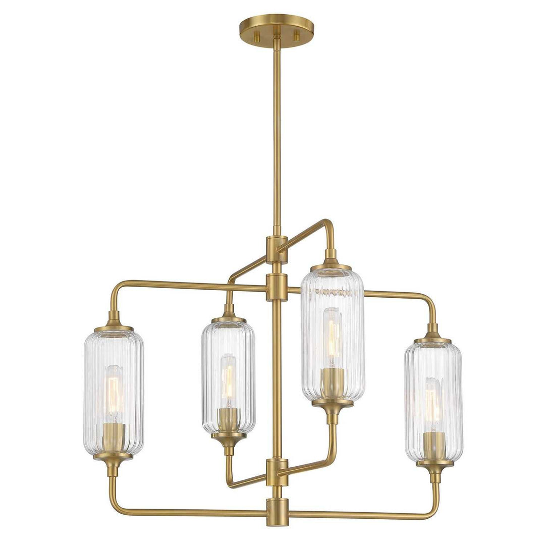 Holton Four Light Chandelier in Warm Brass Savoy House