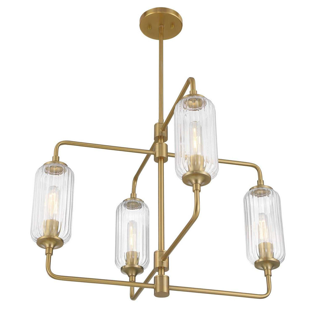 Holton Four Light Chandelier in Warm Brass Savoy House