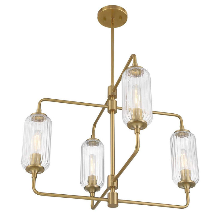 Holton Four Light Chandelier in Warm Brass Savoy House