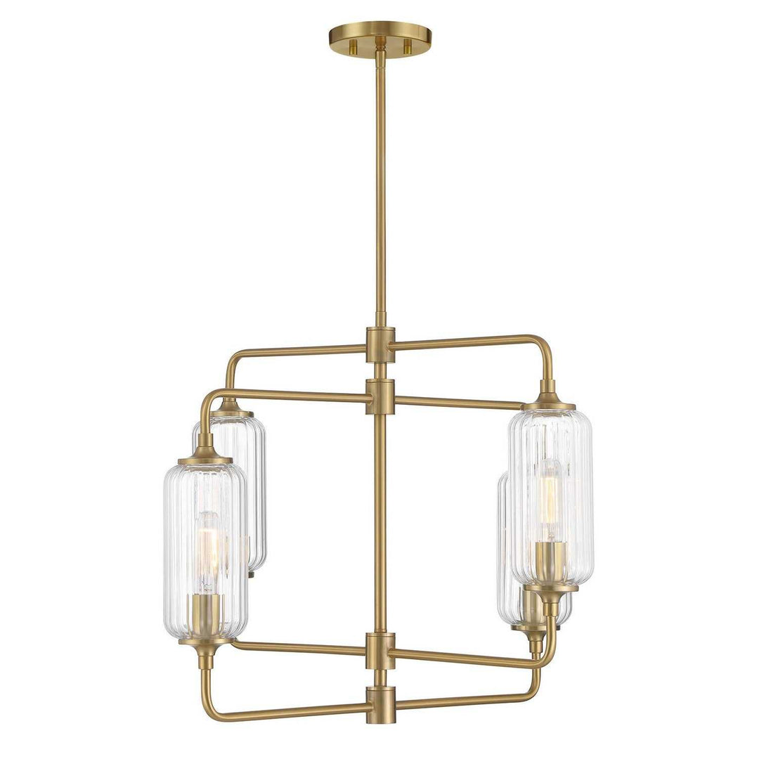 Holton Four Light Chandelier in Warm Brass Savoy House