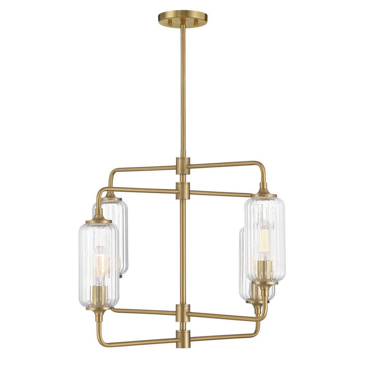 Holton Four Light Chandelier in Warm Brass Savoy House