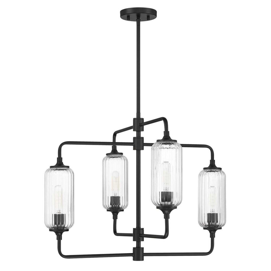 Holton Four Light Chandelier in Matte Black Savoy House