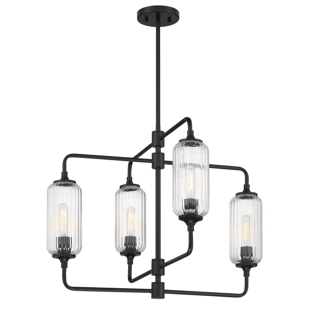 Holton Four Light Chandelier in Matte Black Savoy House