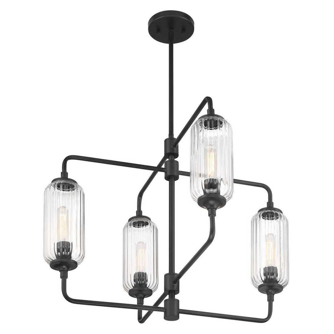 Holton Four Light Chandelier in Matte Black Savoy House