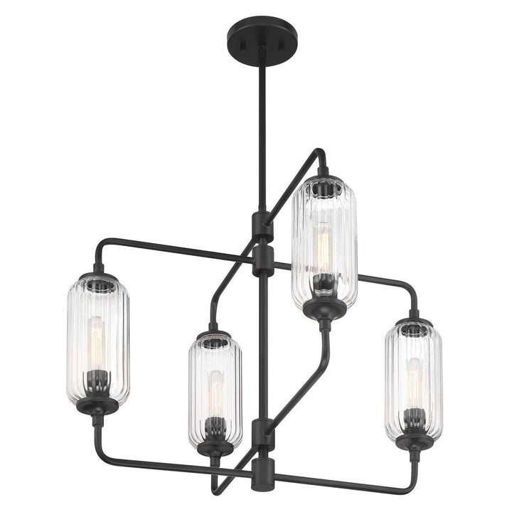 Holton Four Light Chandelier in Matte Black Savoy House