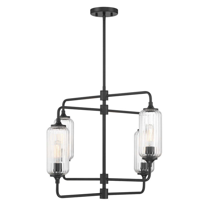 Holton Four Light Chandelier in Matte Black Savoy House
