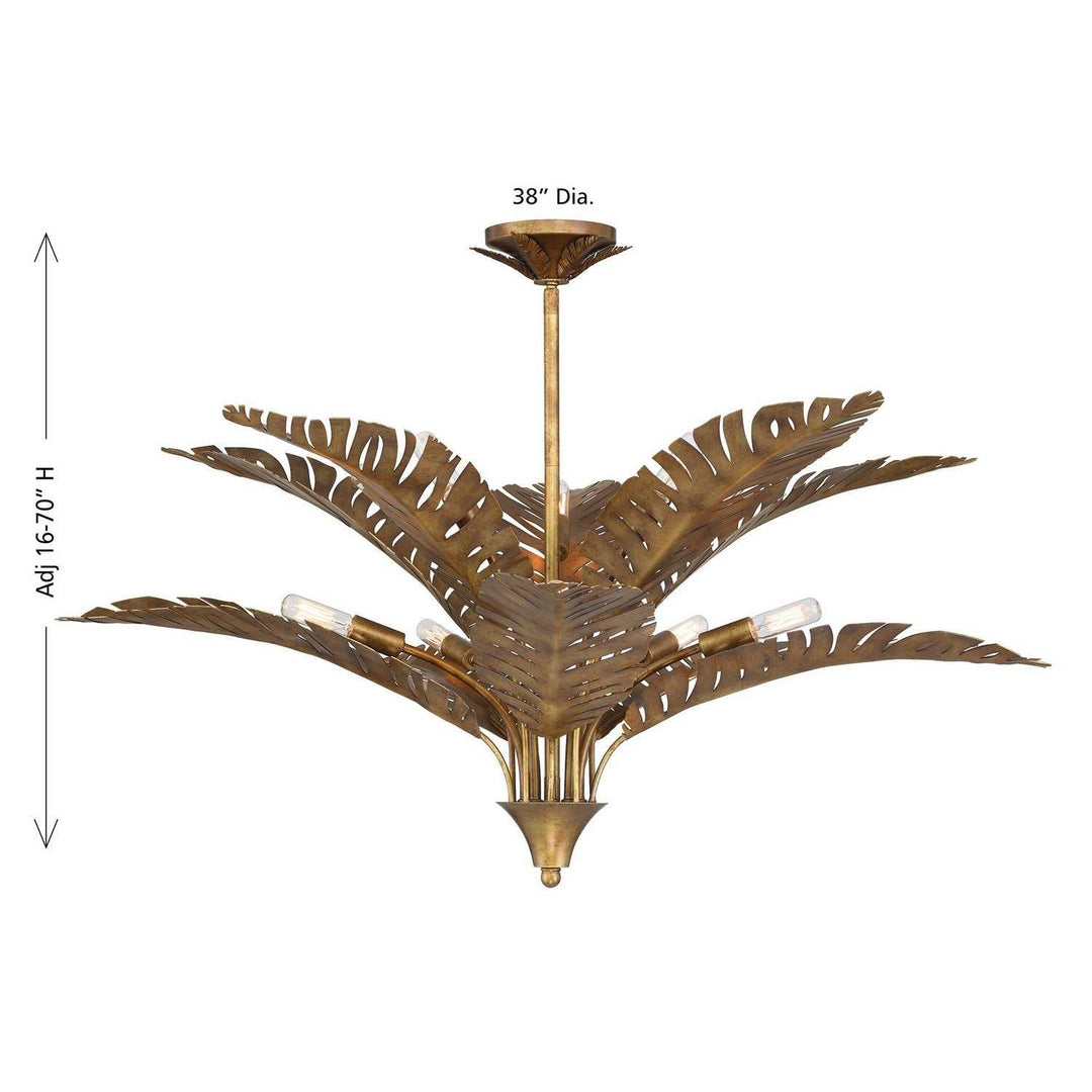 Palmera Ten Light Chandelier in Gold Vein Savoy House
