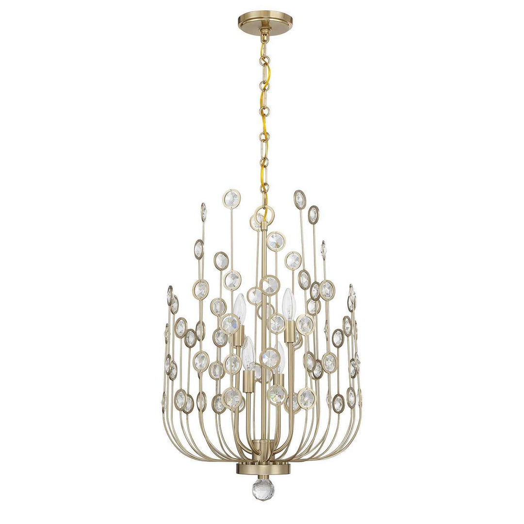 Irina Four Light Chandelier in Noble Brass Savoy House