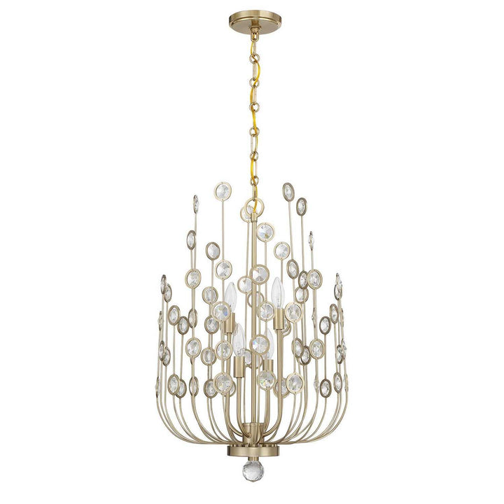 Irina Four Light Chandelier in Noble Brass Savoy House