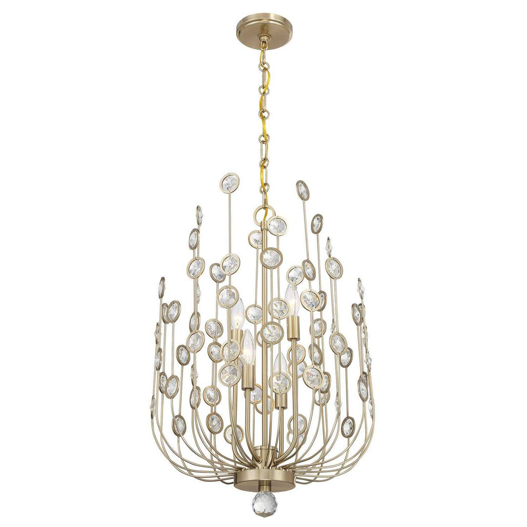 Irina Four Light Chandelier in Noble Brass Savoy House