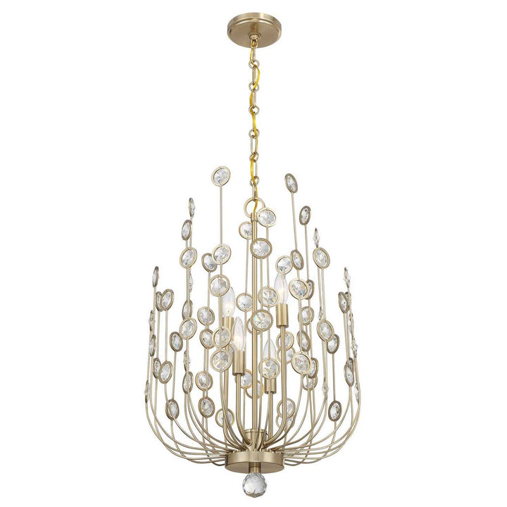 Irina Four Light Chandelier in Noble Brass Savoy House