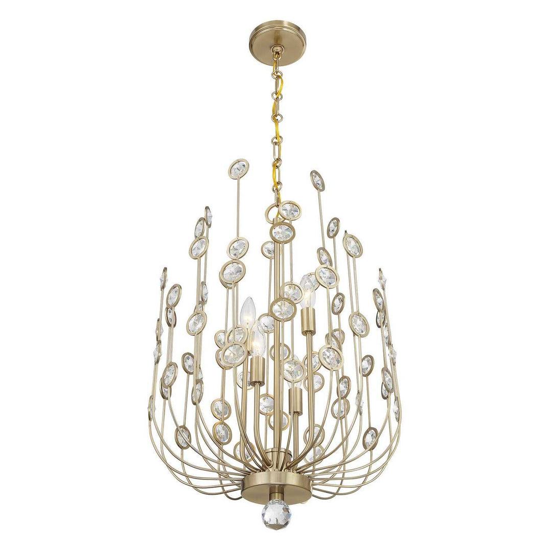 Irina Four Light Chandelier in Noble Brass Savoy House