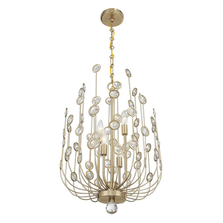 Irina Four Light Chandelier in Noble Brass Savoy House