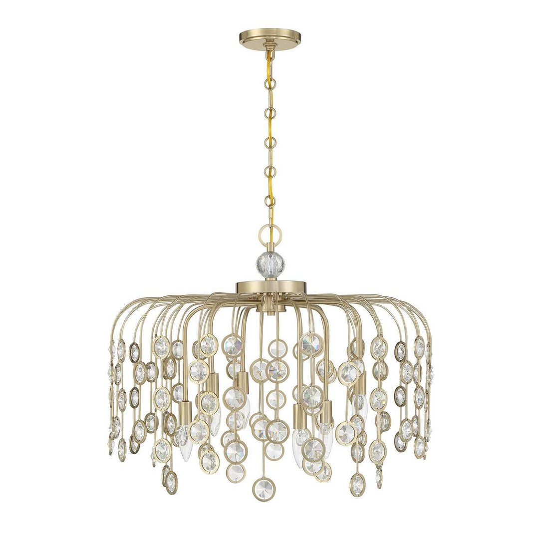 Irina Six Light Chandelier in Noble Brass Savoy House