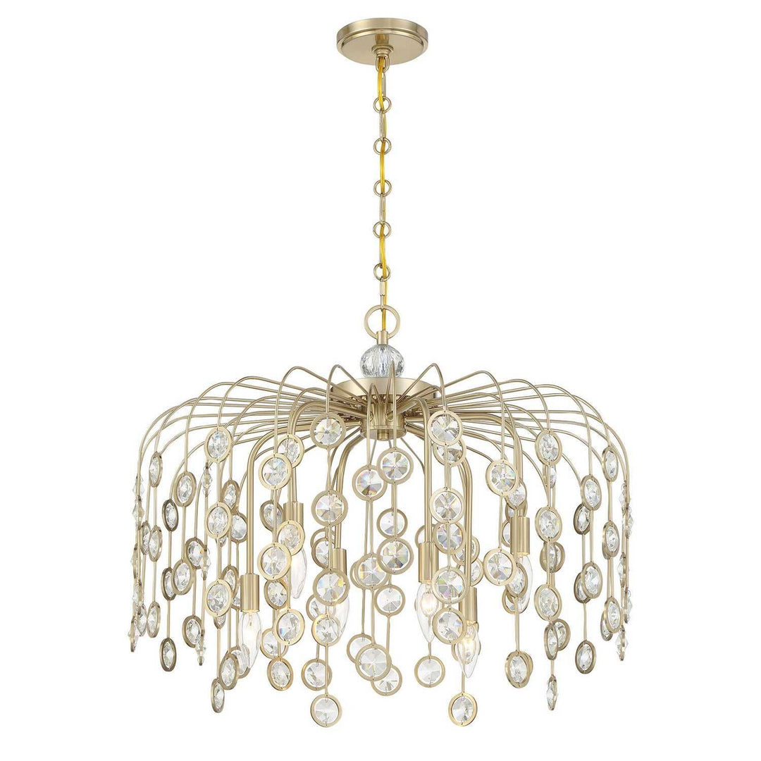 Irina Six Light Chandelier in Noble Brass Savoy House