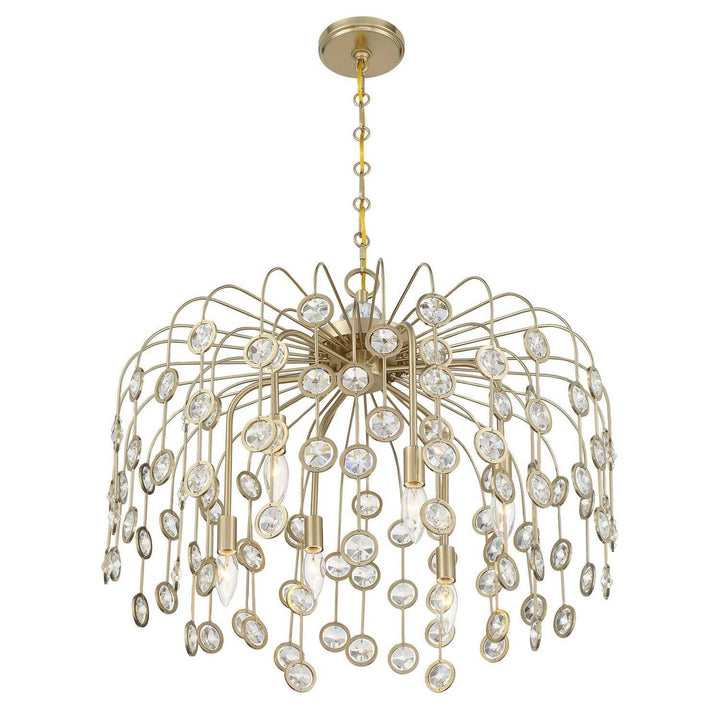 Irina Six Light Chandelier in Noble Brass Savoy House