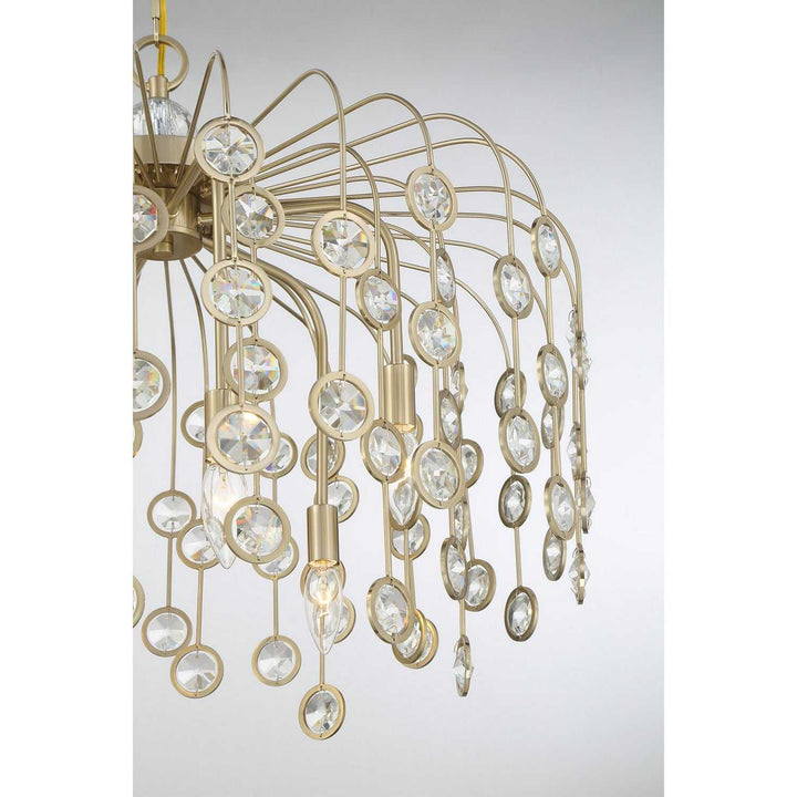 Irina Six Light Chandelier in Noble Brass Savoy House