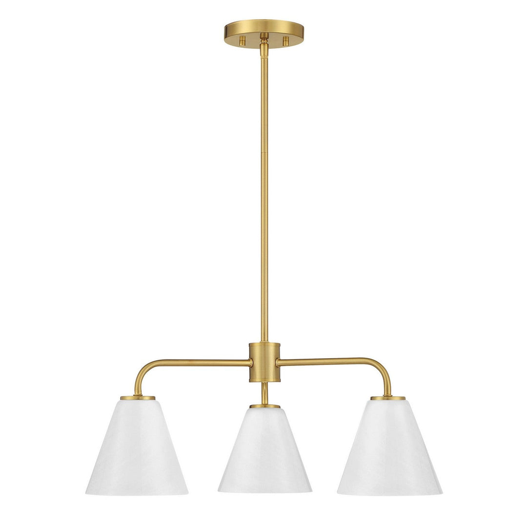 Blair Three Light Chandelier in Warm Brass Savoy House