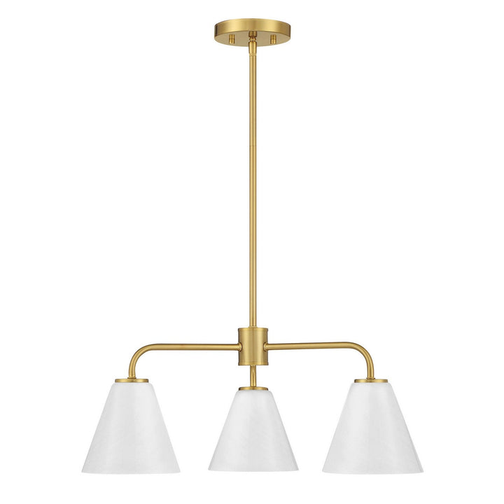 Blair Three Light Chandelier in Warm Brass Savoy House