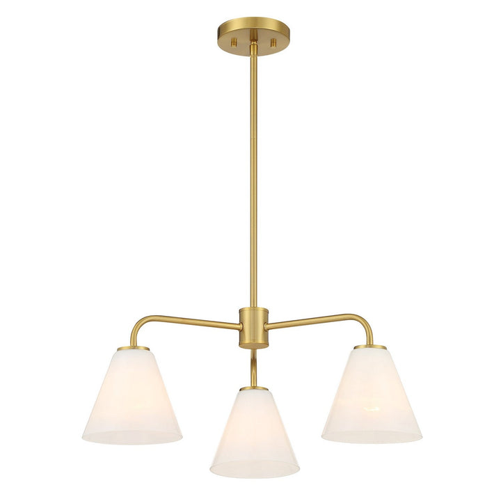 Blair Three Light Chandelier in Warm Brass Savoy House