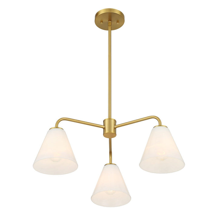 Blair Three Light Chandelier in Warm Brass Savoy House
