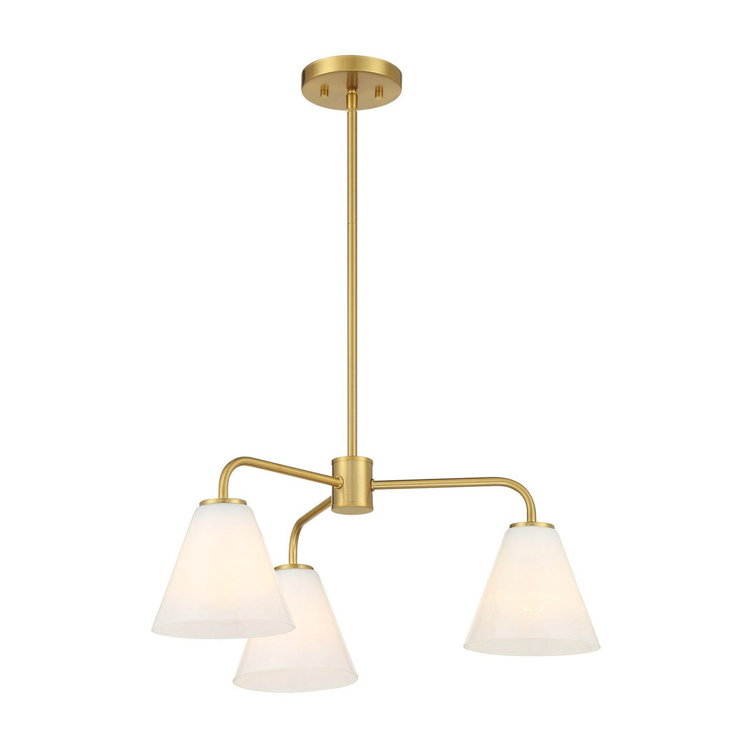 Blair Three Light Chandelier in Warm Brass Savoy House