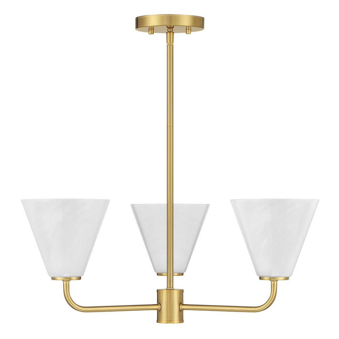 Blair Three Light Chandelier in Warm Brass Savoy House