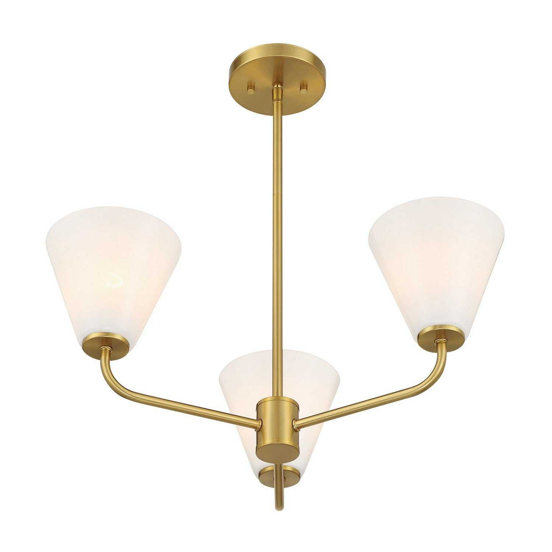 Blair Three Light Chandelier in Warm Brass Savoy House
