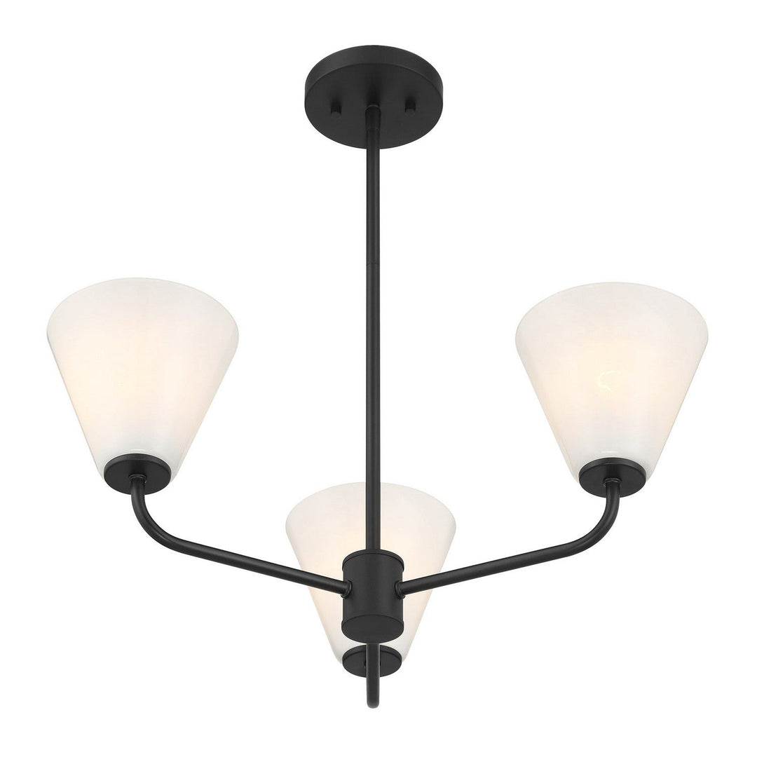 Blair Three Light Chandelier in Matte Black Savoy House