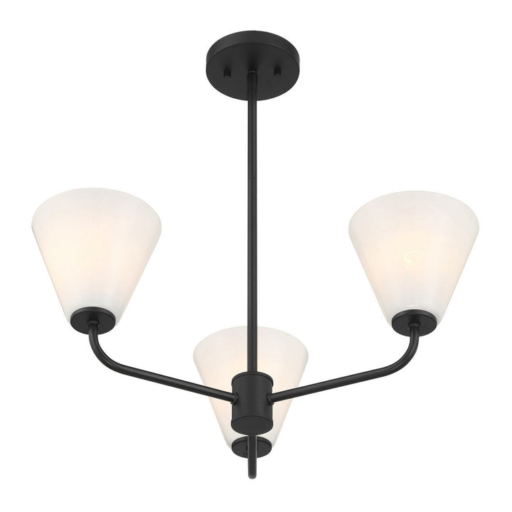 Blair Three Light Chandelier in Matte Black Savoy House