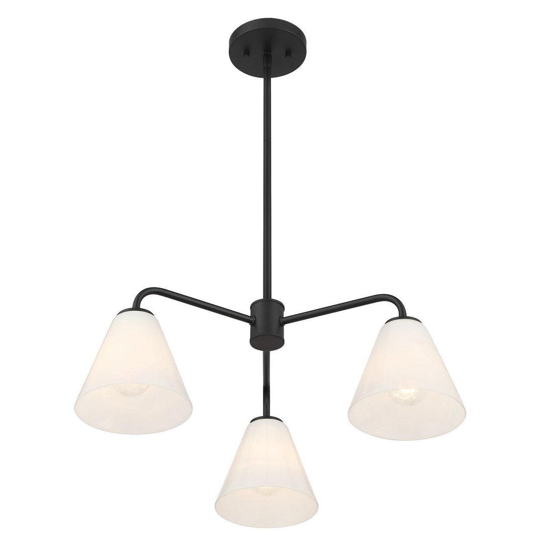 Blair Three Light Chandelier in Matte Black Savoy House