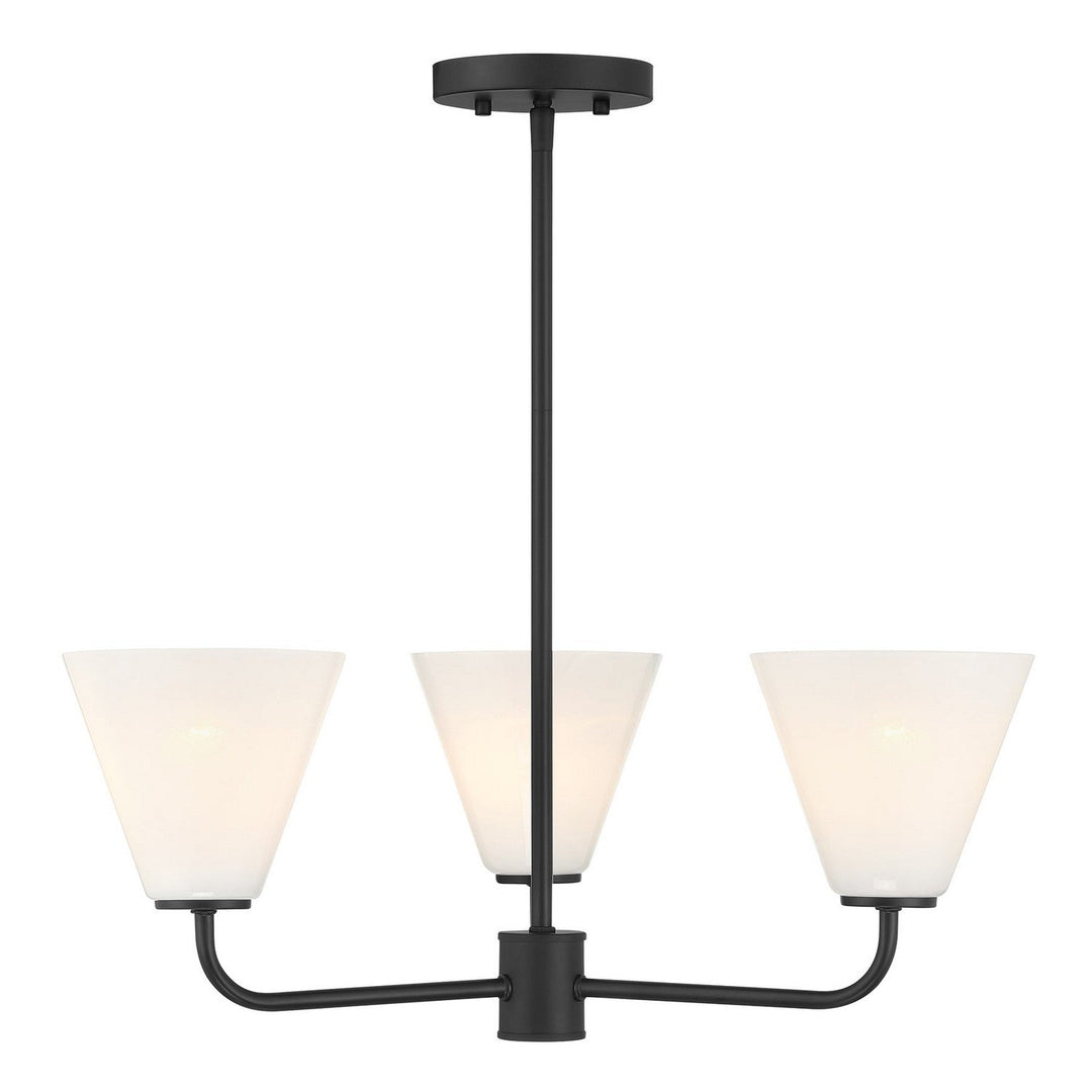 Blair Three Light Chandelier in Matte Black Savoy House