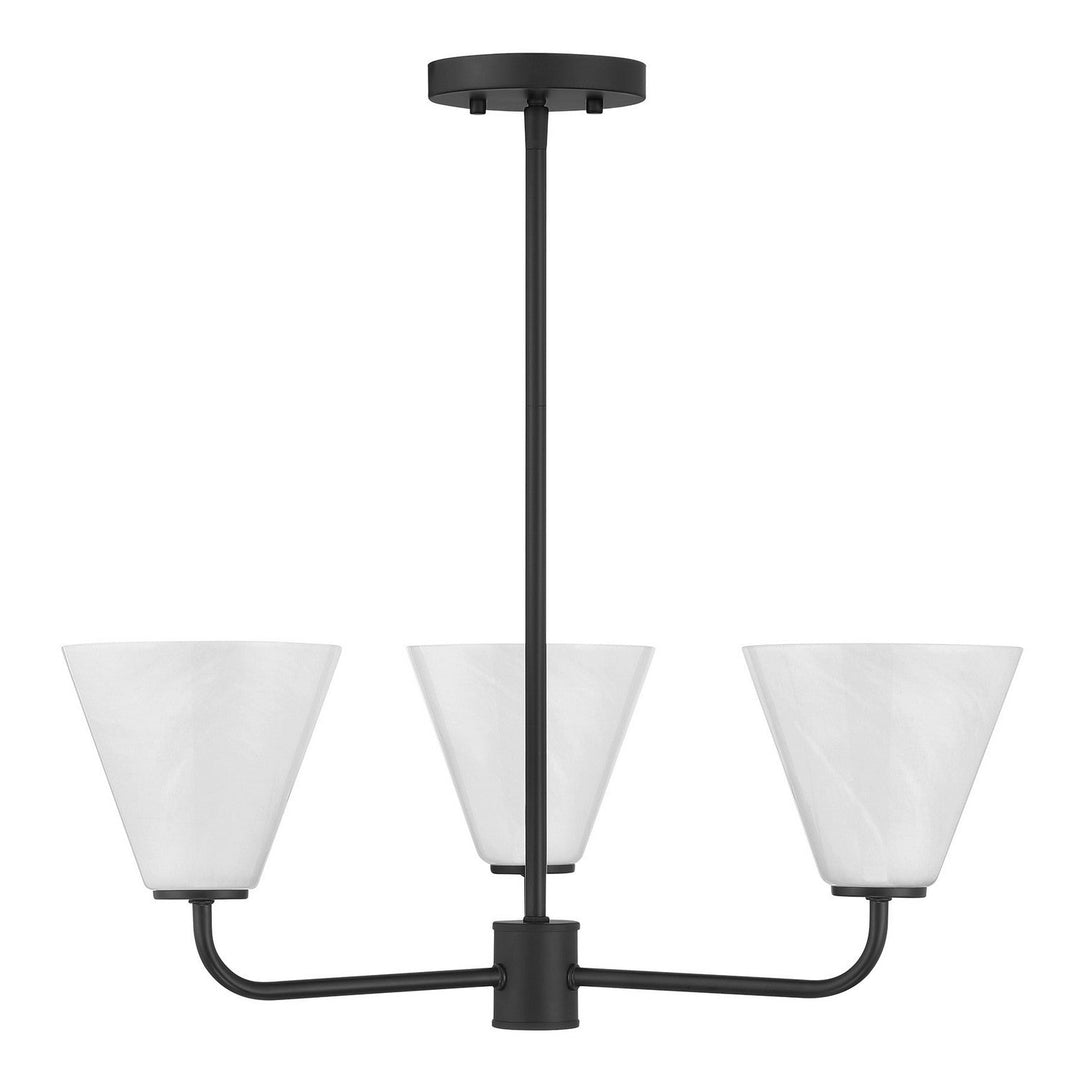 Blair Three Light Chandelier in Matte Black Savoy House