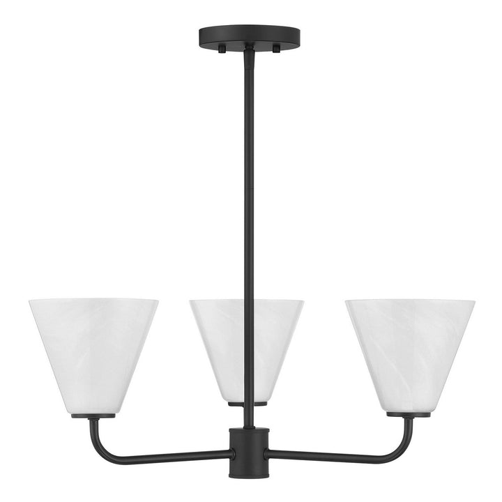 Blair Three Light Chandelier in Matte Black Savoy House