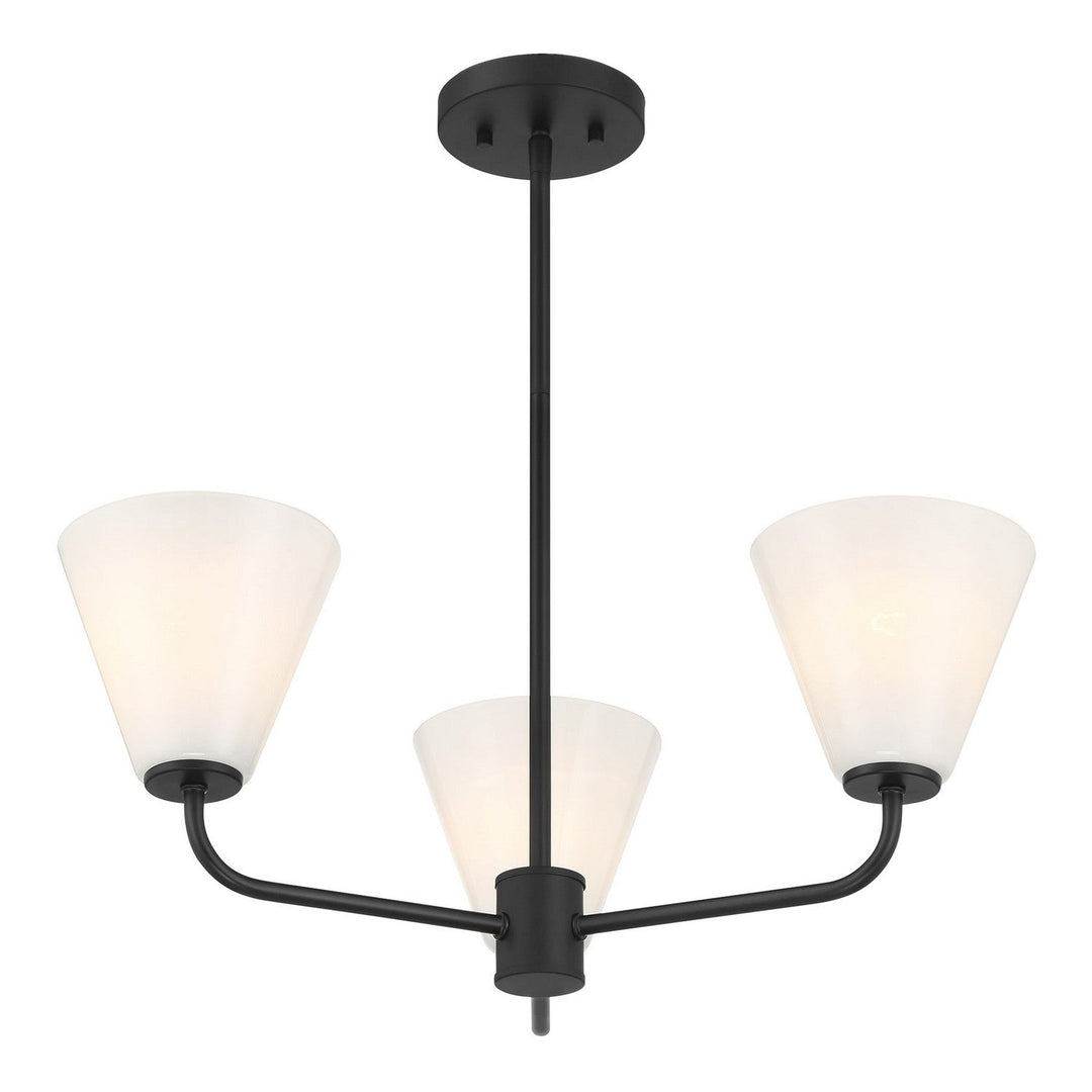 Blair Three Light Chandelier in Matte Black Savoy House