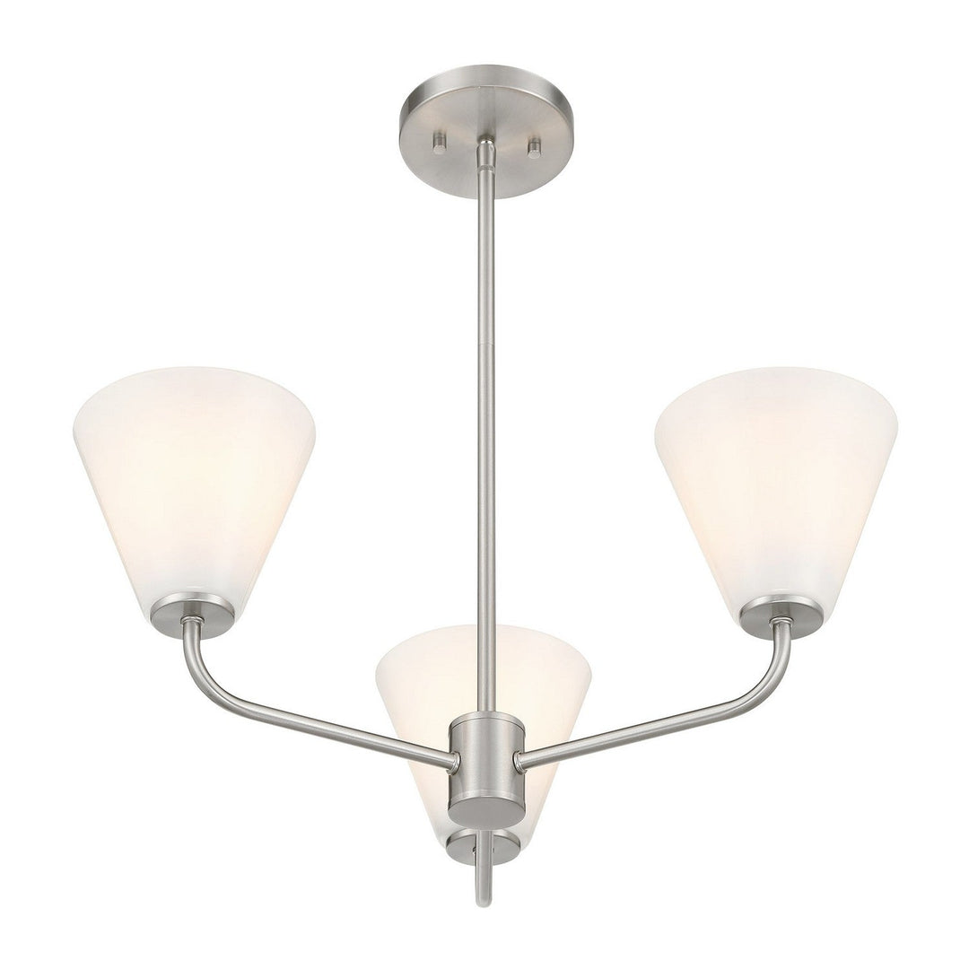 Blair Three Light Chandelier in Satin Nickel Savoy House
