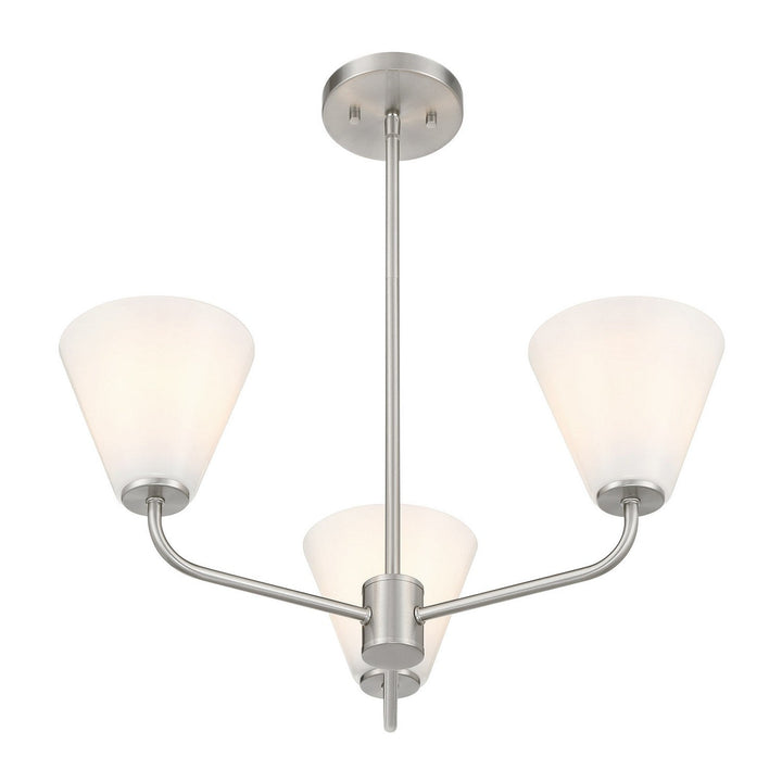 Blair Three Light Chandelier in Satin Nickel Savoy House